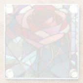 Glas in lood Roos Glazen Onderzetter (Achterkant)