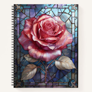Glas in lood Roos - Gotische Bloemen Window Art Notitieboek