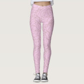 Glas in lood Roos: Goud Roos op Roze Leggings (Voorkant)