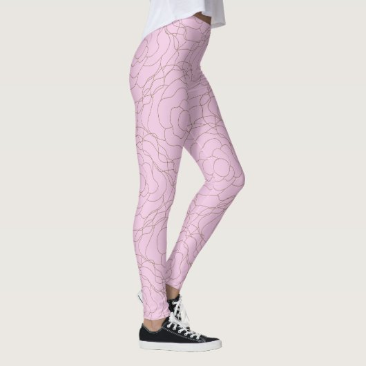Glas in lood Roos: Goud Roos op Roze Leggings (Rechts)