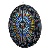 Glas in lood roos in Straatsburg Dartbord (Voorkant Rechts)