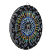 Glas in lood roos in Straatsburg Dartbord (Voorkant Links)