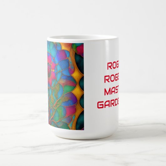 Glas in lood Roos ontwerp Koffiemok (Center)