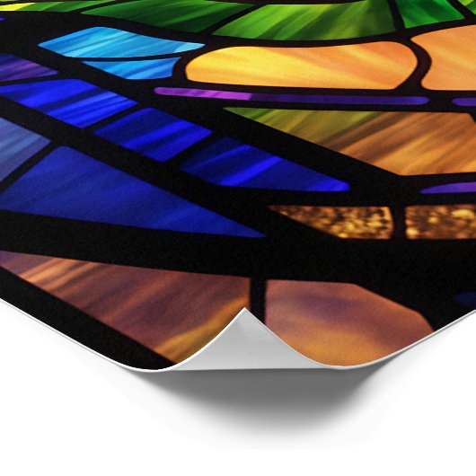 Glas in lood Roos Poster (Hoek)