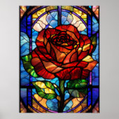 Glas in lood Roos Poster (Voorkant)