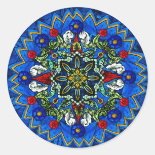 Glas in lood Roos Venster Mandala Sticker