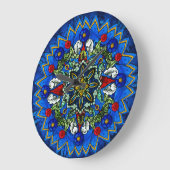 Glas in lood Roos wandklok (Hoek)