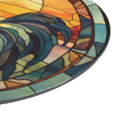 Glas in lood Rooster Snijplank (Hoek)