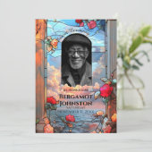 Glas-in-lood-rouwadvertentie (groot) aankondiging (Staand voorkant)