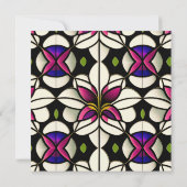 Glas in lood Roze Lily  Birthday Kaart (Achterkant)