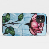 Glas in lood roze roos Case-Mate iPhone case (Achterkant (horizontaal))