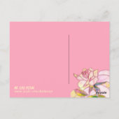 Glas in lood Roze Roos Romantisch Jubileum Briefkaart (Achterkant)