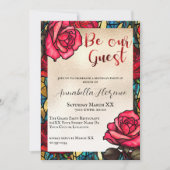 Glas in lood Rozen Beauty and The Beast Kaart (Voorkant)