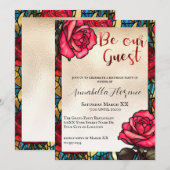 Glas in lood Rozen Beauty and The Beast Kaart (Voorkant / Achterkant)