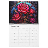 Glas in lood Rozen Bloemen Kalender (Jan 2026)