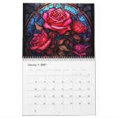 Glas in lood Rozen Bloemen Kalender (Jan 2027)