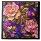 Glas in lood Rozen Modern Elegant Collectie Tegeltje (Voorkant)