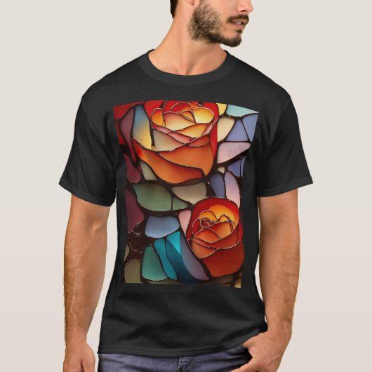 Glas in lood Rozen T-shirt (Voorkant)