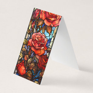 Glas in lood Rozen Vouwen Bladwijzer Bookmarker Visitekaartje