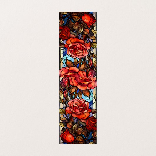 Glas in lood Rozen Vouwen Bladwijzer Bookmarker Visitekaartje (Buitenkant ongevouwen)
