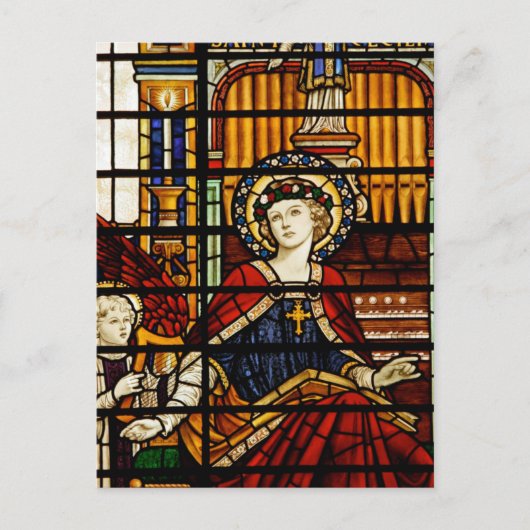 Glas in lood Saint Cecilia Briefkaart (Voorkant)