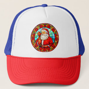 Glas in lood Santa Christmas Ornament-67680 Trucker Pet