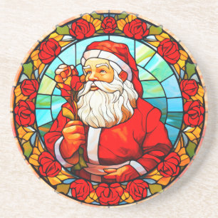 Glas in lood Santa Christmas Ornament-67680 Zandsteen Onderzetter