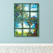 Glas in lood Schilderachtig landschap Canvas Afdruk (Insitu (Houten vloer))