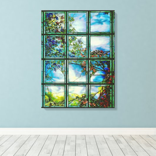 Glas in lood Schilderachtig landschap Canvas Afdruk (Insitu (Houten vloer))