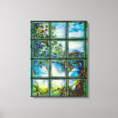 Glas in lood Schilderachtig landschap Canvas Afdruk (Voorkant)