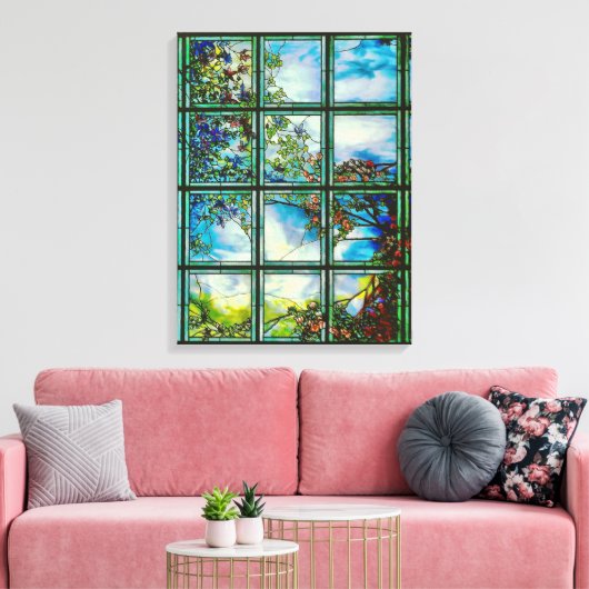 Glas in lood Schilderachtig landschap Canvas Afdruk (Insitu (Woonkamer))