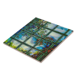 Glas in lood Schilderachtig landschap Tegeltje