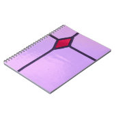 Glas in lood schilderde roze rood diamantontwerp. notitieboek (Linkerzijde)