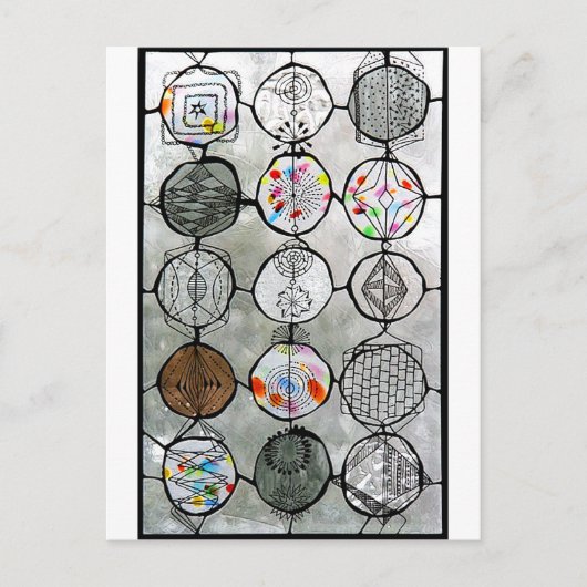 Glas in lood schilderen briefkaart (Voorkant)