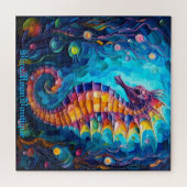 Glas in lood Seahorse Legpuzzel (Horizontaal)