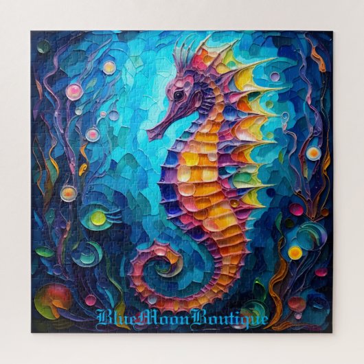 Glas in lood Seahorse Legpuzzel (Verticaal)