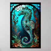 Glas in lood Seahorse Poster (Voorkant)