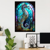 Glas in lood Seahorse Poster (Thuiskantoor)