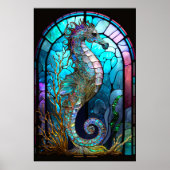 Glas in lood Seahorse Poster (Voorkant)