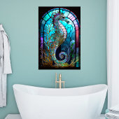 Glas in lood Seahorse Poster