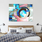 "Glas in lood Serenade" Kleurrijke Abstracte kunst Canvas Afdruk (Insitu (Slaapkamer))