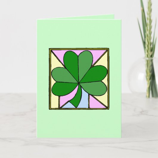 Glas in lood Shamrock Kaart (Voorkant)