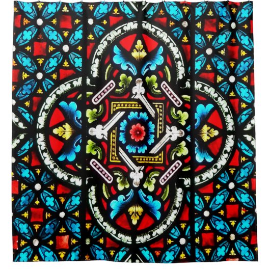 Glas in lood Shower Curtain Douchegordijn (Voorkant)