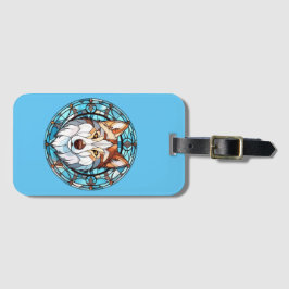 Glas in lood Siberische husky hond Bagagelabel