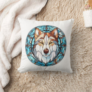 Glas in lood Siberische husky hond Kussen