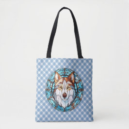 Glas in lood Siberische husky hond Tote Bag