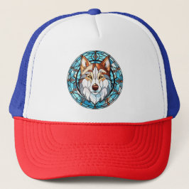 Glas in lood Siberische husky hond Trucker Pet
