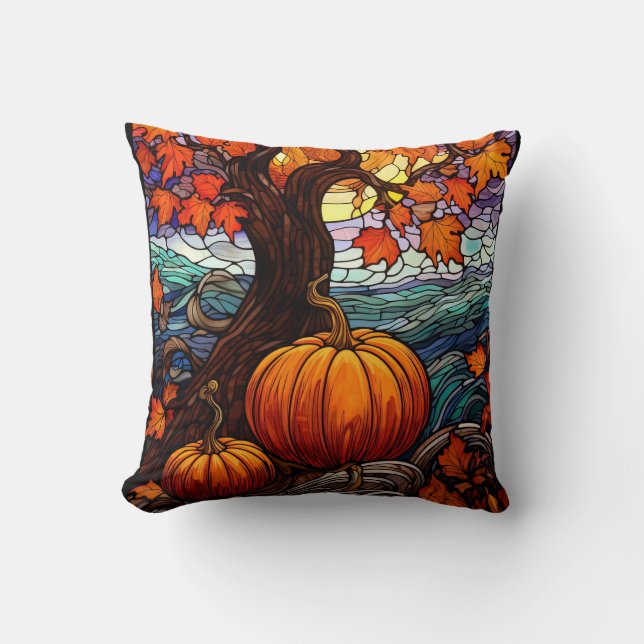 GLAS-IN-LOOD-SIERKUSSEN VAN HERFST KUSSEN (Voorkant)