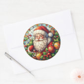Glas in lood Sinterklaas Classic Ronde Sticker (Envelop)