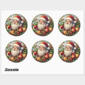 Glas in lood Sinterklaas Classic Ronde Sticker (Vel)